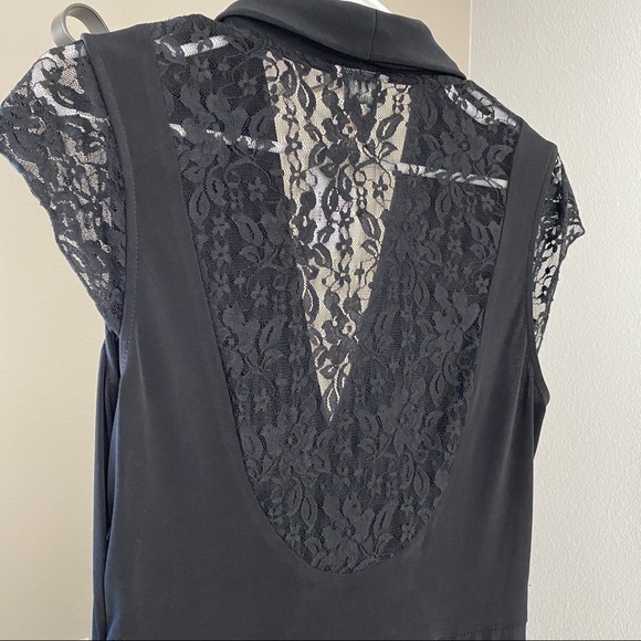 ECI New York slinky stretch black lace back jumpsuit - NWT - Picture 6 of 9